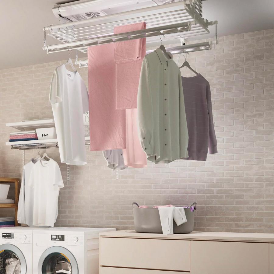 Laundry Line with Automatic Rolling System and Automatic