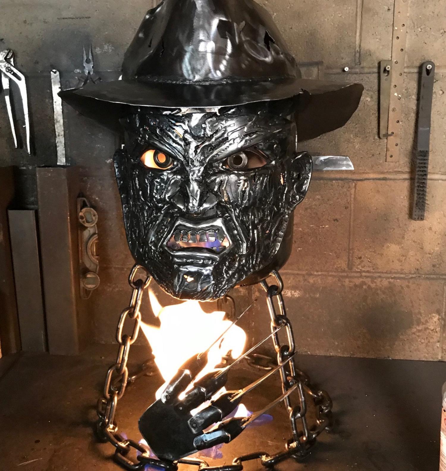 Freddy Krueger Fire Pit Scary Metal Wood Burning Stove