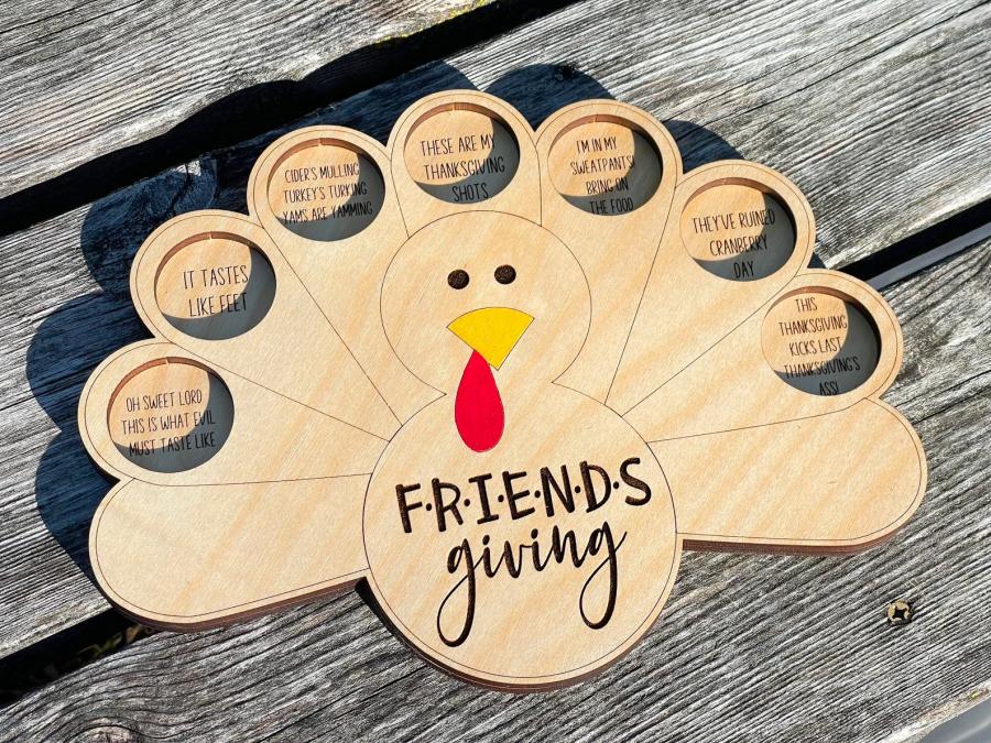 Turkey Shaped Friendsgiving Shot Tray