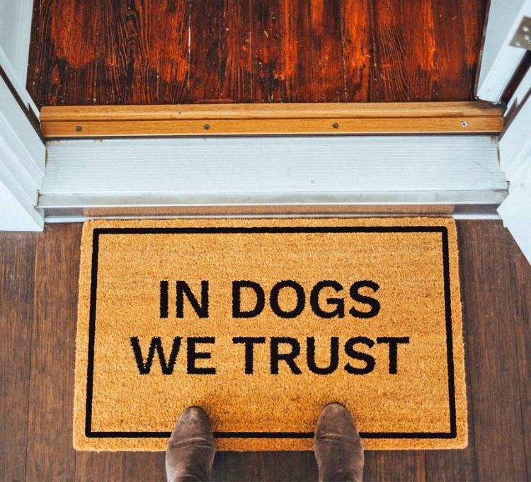 In Dogs We Trust Doormat