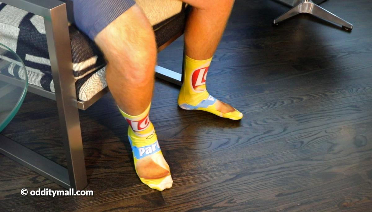 Funny Food Socks - Quirky Snack, Chips, and Cereal Print Socks