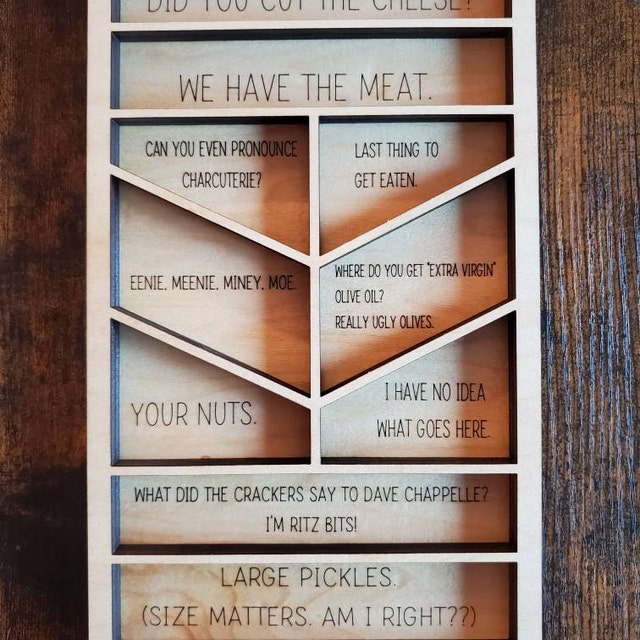 Funny Phrases Wooden Snack Tray Cheese Board