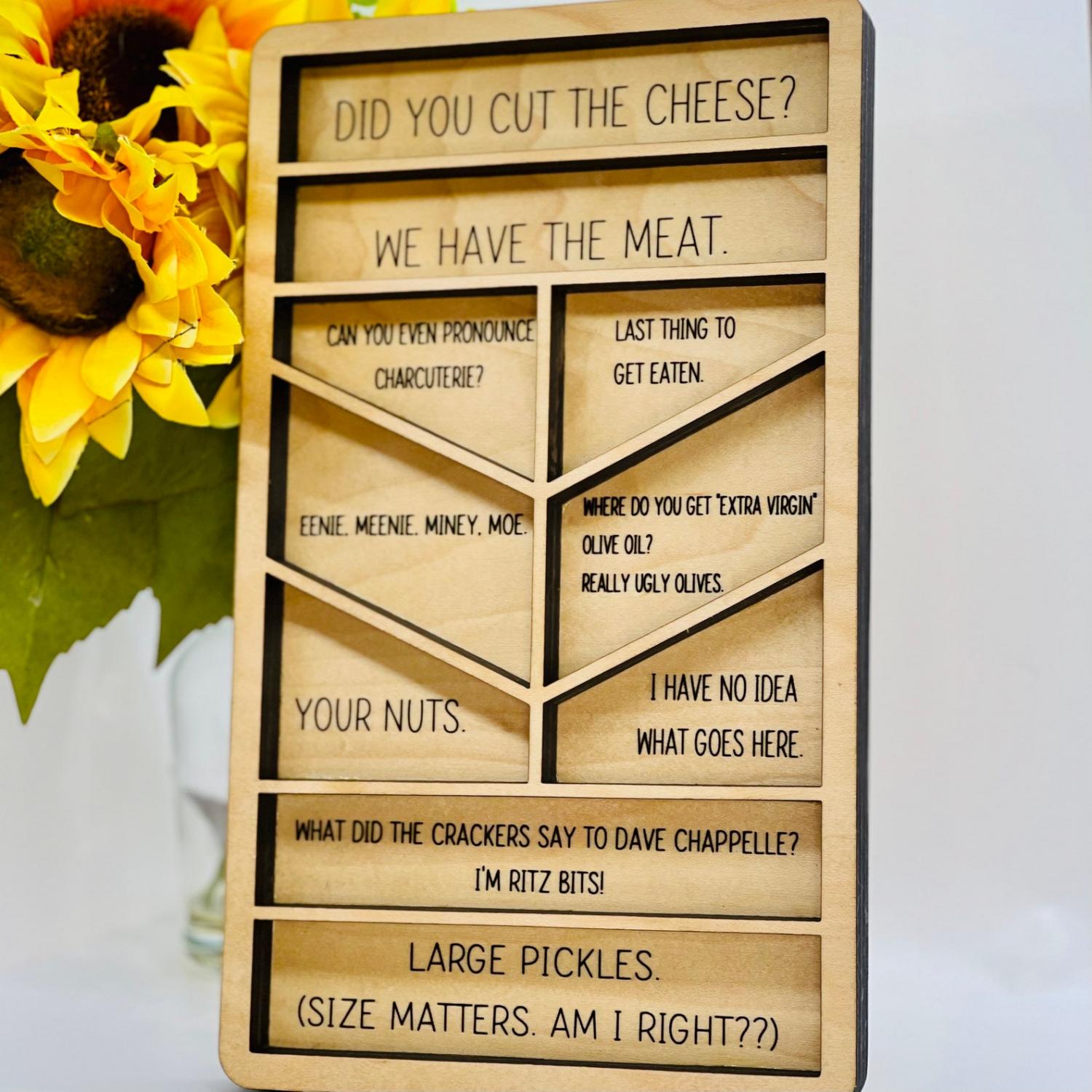 This Funny Snack Charcuterie Tray Has Hilarious Phrases Under Each Snack