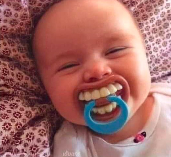 Baby teeth with store pacifier