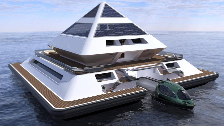 Maya Eco-Friendly Futuristic Floating City Concept