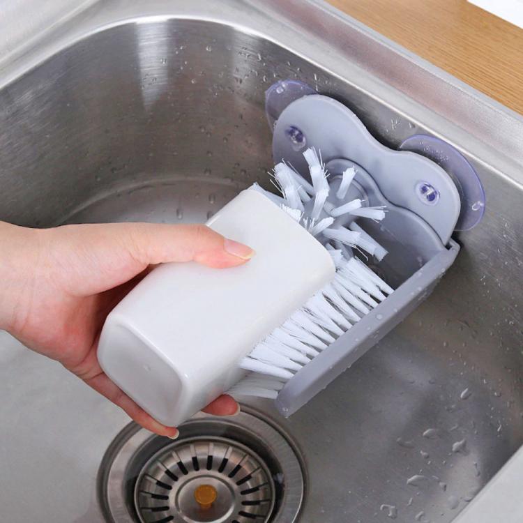 Easy Clean Soap Dispensing Brush with Suction Base