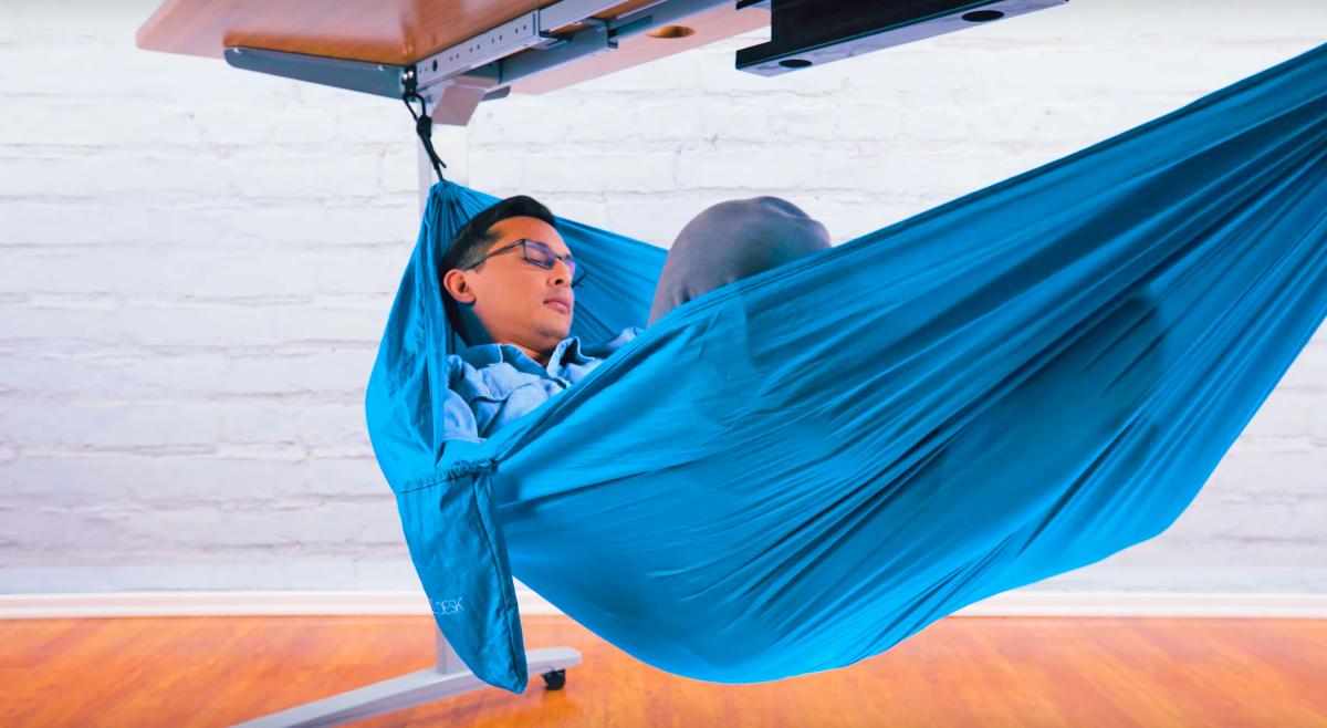 Get Your Nap On At Work With This Under-Desk Hammock