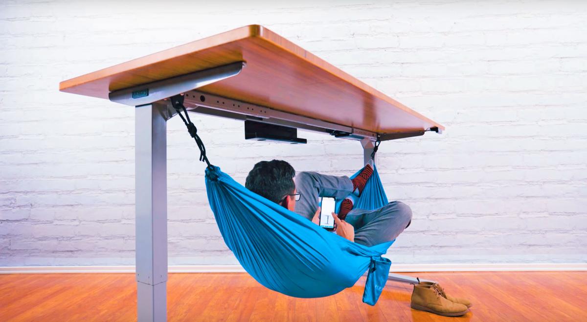 Get Your Nap On At Work With This Under-Desk Hammock