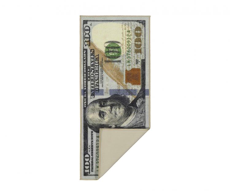 Giant 100 Dollar Bill Runner Rug - Benjamin Franklin money rug floor mat