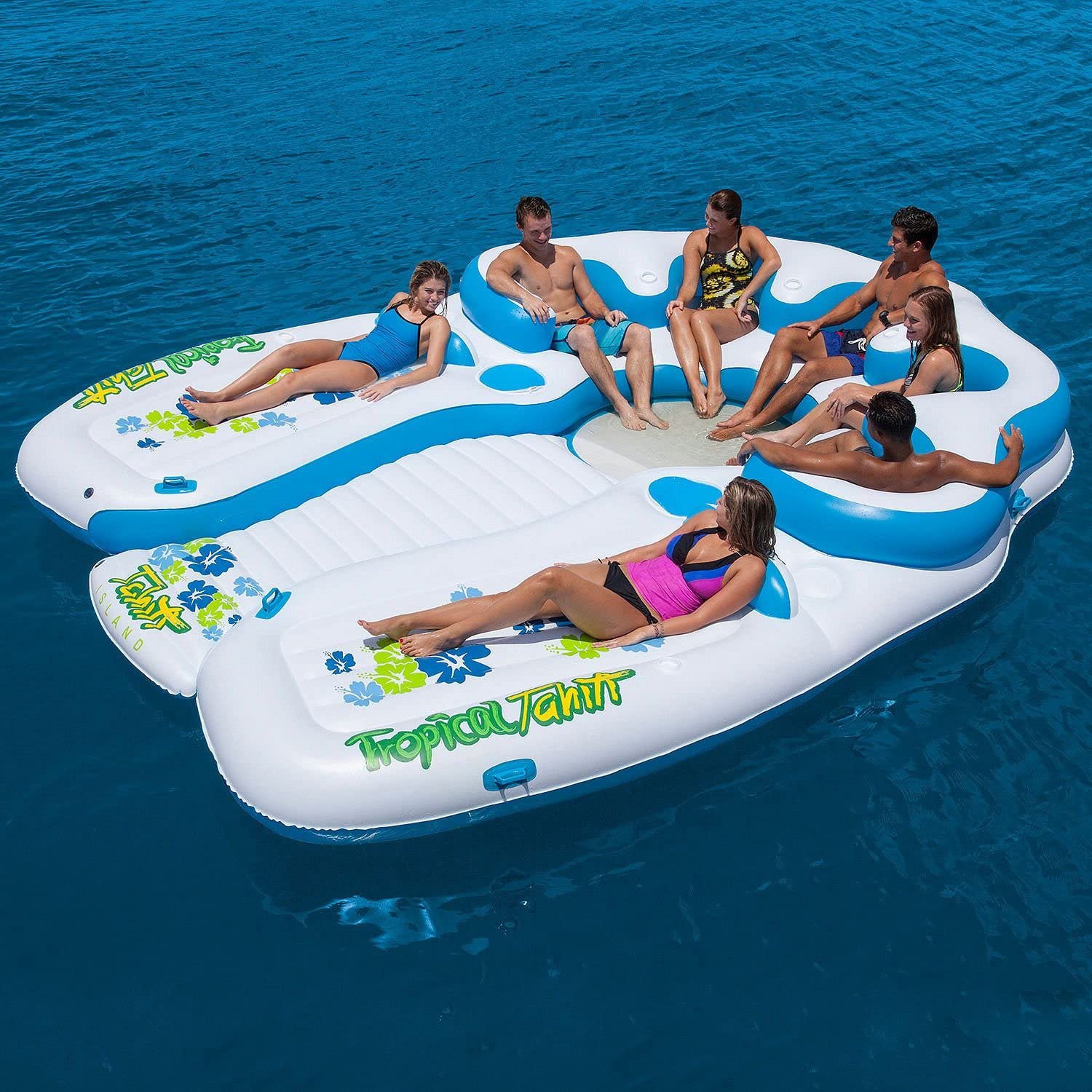 This Giant 7-Person Tropical Island Lake Float Is The Ultimate Way To Party  On The Water