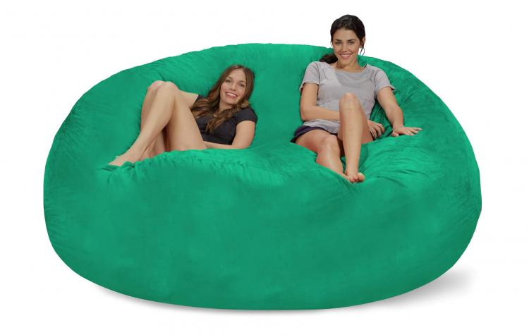 Giant 8 Foot Bean Bag Chair Fits 3 People - Huge 8 Feet Long Chill Sack Lounger