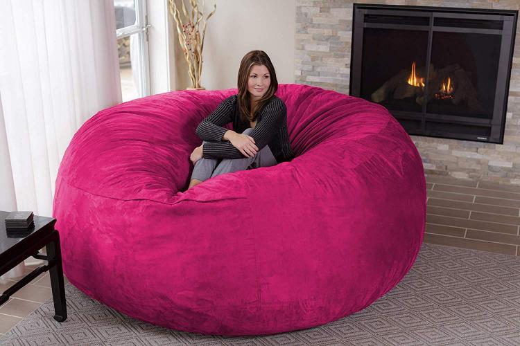 large white bean bag chair