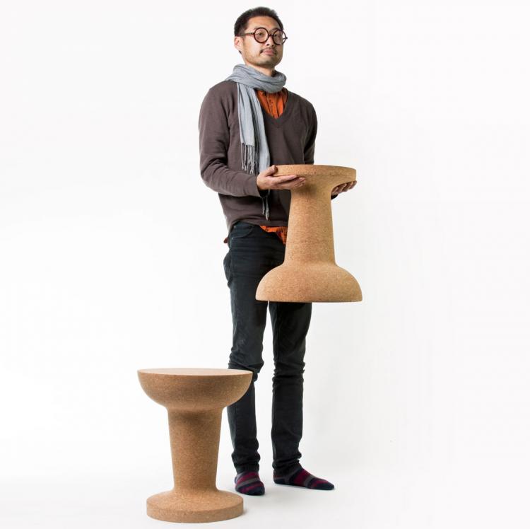 Giant Pushpin Cork Stool/Table - Light