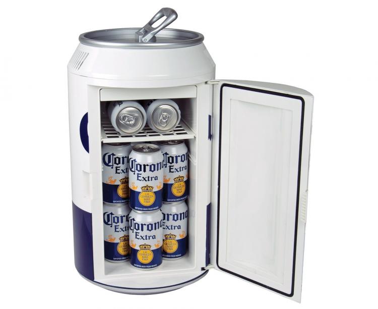 Beer can shaped store cooler