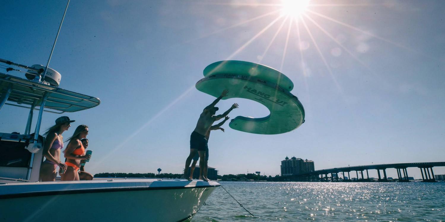 Giant Curved Inflatable Dock Bote Hangout