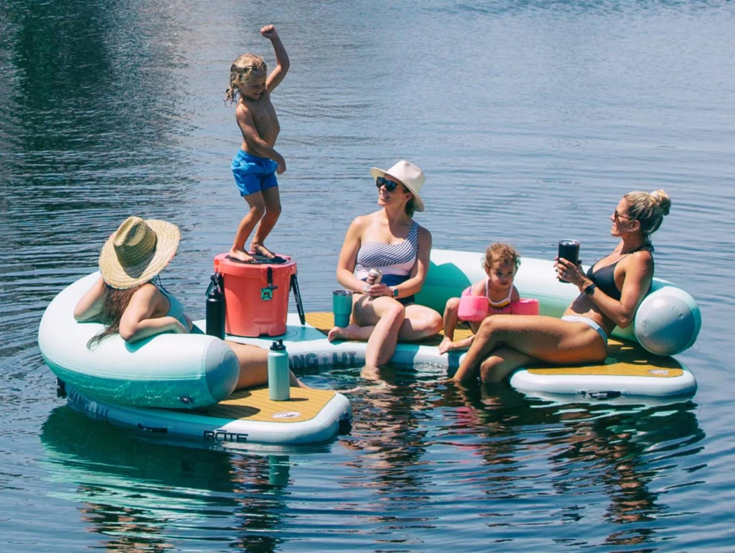 Giant Curved Inflatable Dock Bote Hangout