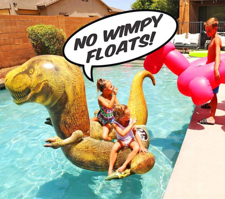 Giant Dinosaur Inflatable Pool Float - Jurassic Park T-Rex Pool Floaty