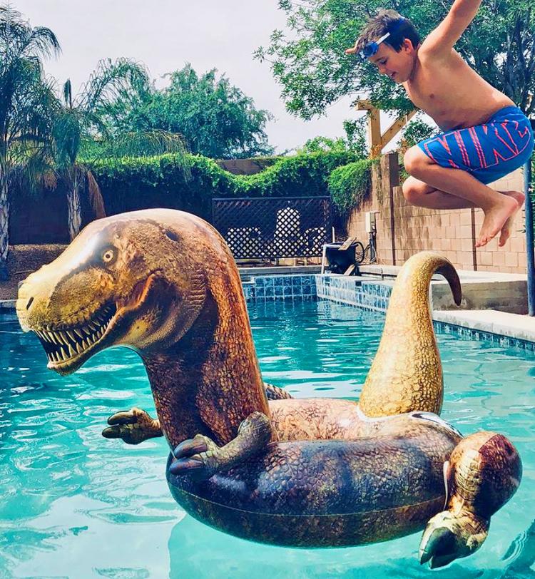Giant Dinosaur Inflatable Pool Float - Jurassic Park T-Rex Pool Floaty