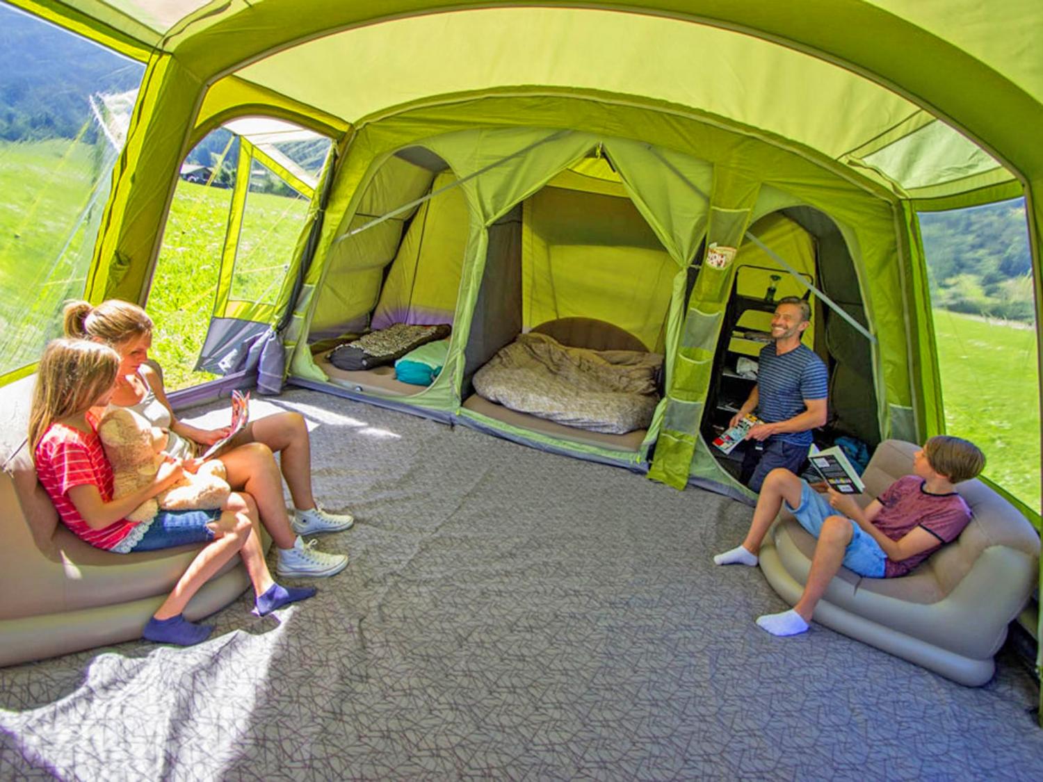 living room with tent