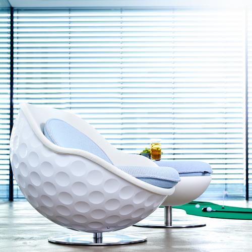 Giant Golf Ball Shaped Lounger Chair