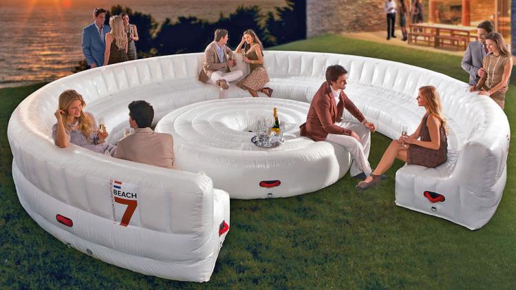 Giant Inflatable Outdoor Circular Couch Fits Up To 30 People