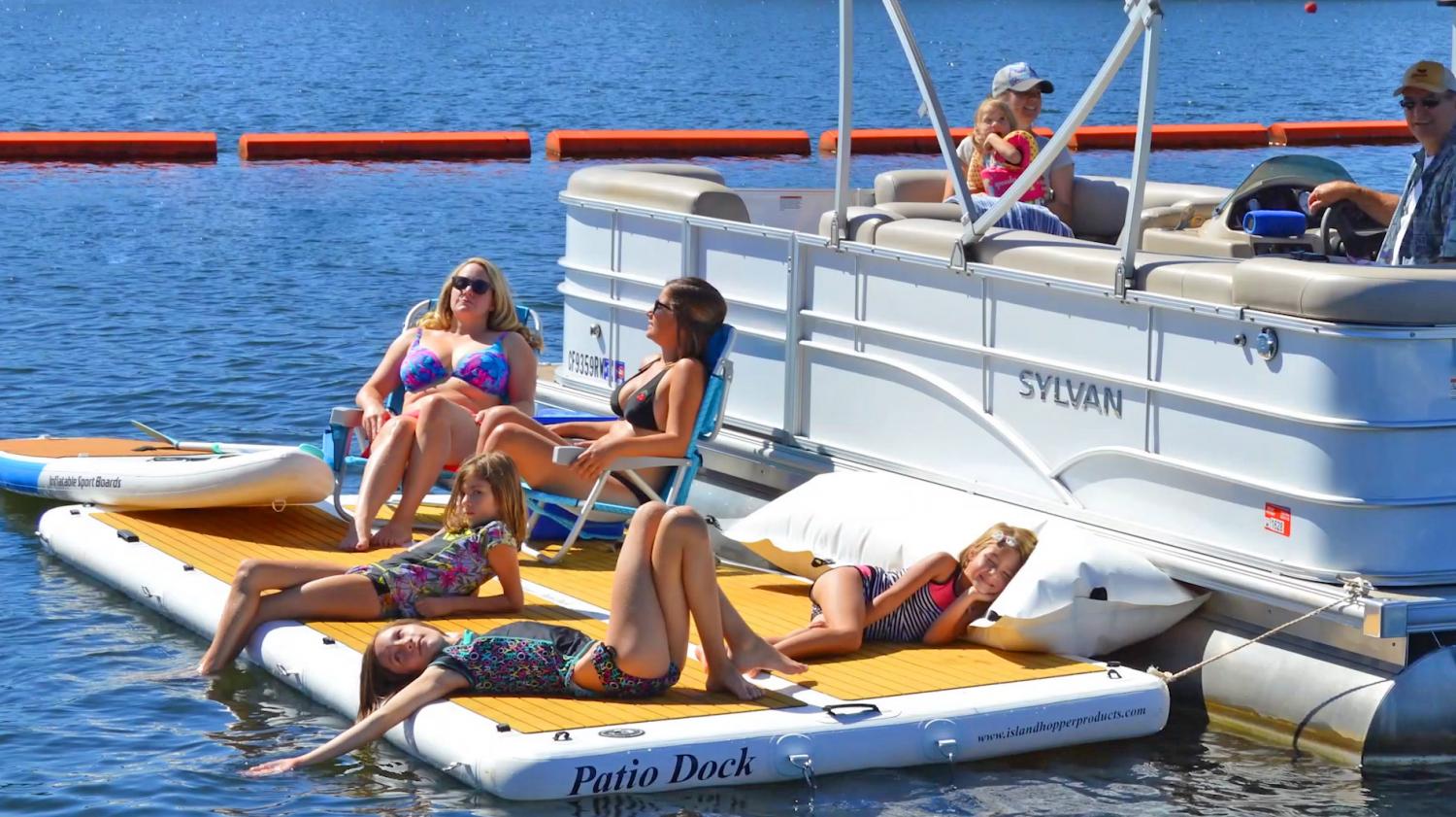 Giant Inflatable Patio Deck - Island Hopper Patio Dock Lake Float