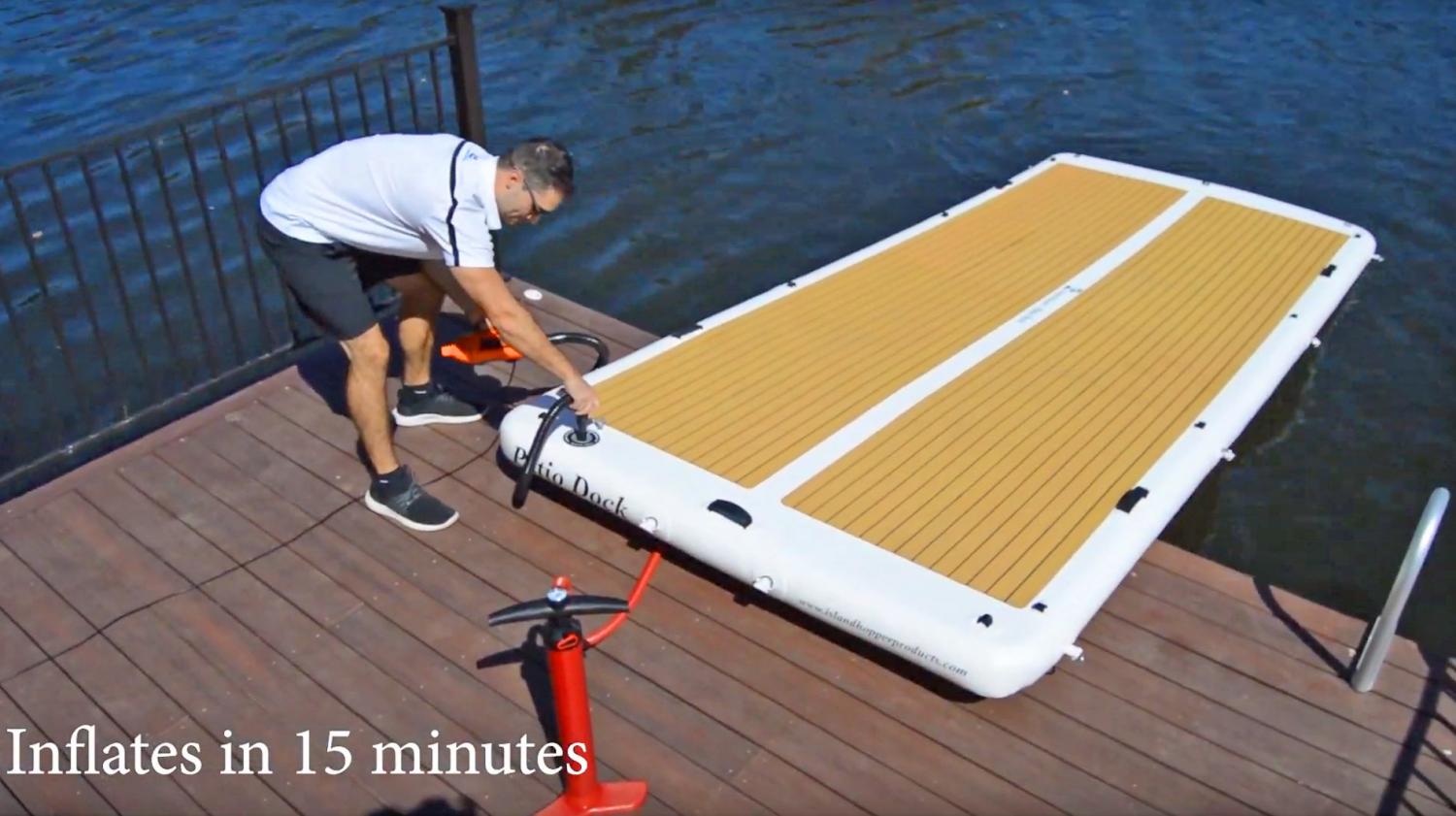 Giant Inflatable Patio Deck - Island Hopper Patio Dock Lake Float