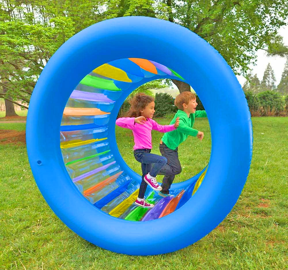 giant inflatable colorful rolling wheel