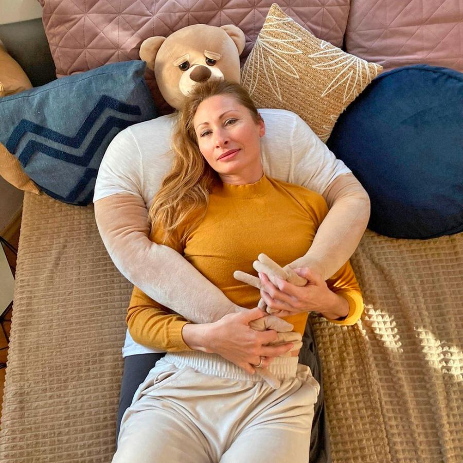 This Giant Life size Boyfriend Snuggle Pillow Bear Is Perfect For