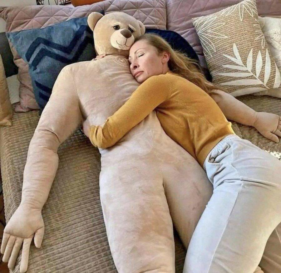 This Giant Life size Boyfriend Snuggle Pillow Bear Is Perfect For