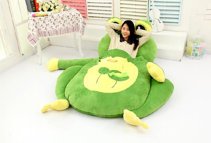 Giant Plush Frog Sleeping Bag Bed