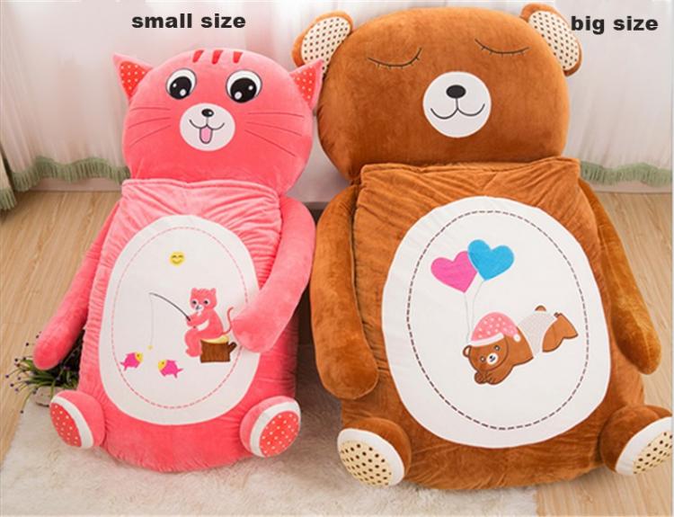 These Giant Plush Animal Sleeping Bag Beds Are Perfect For Kids