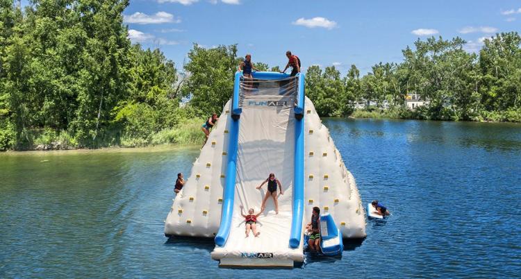 inflatable water slides for lakes