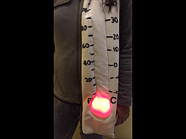 DIY Giant Light Up & Animated Thermometer Temperature Gauge Scarf - GIF