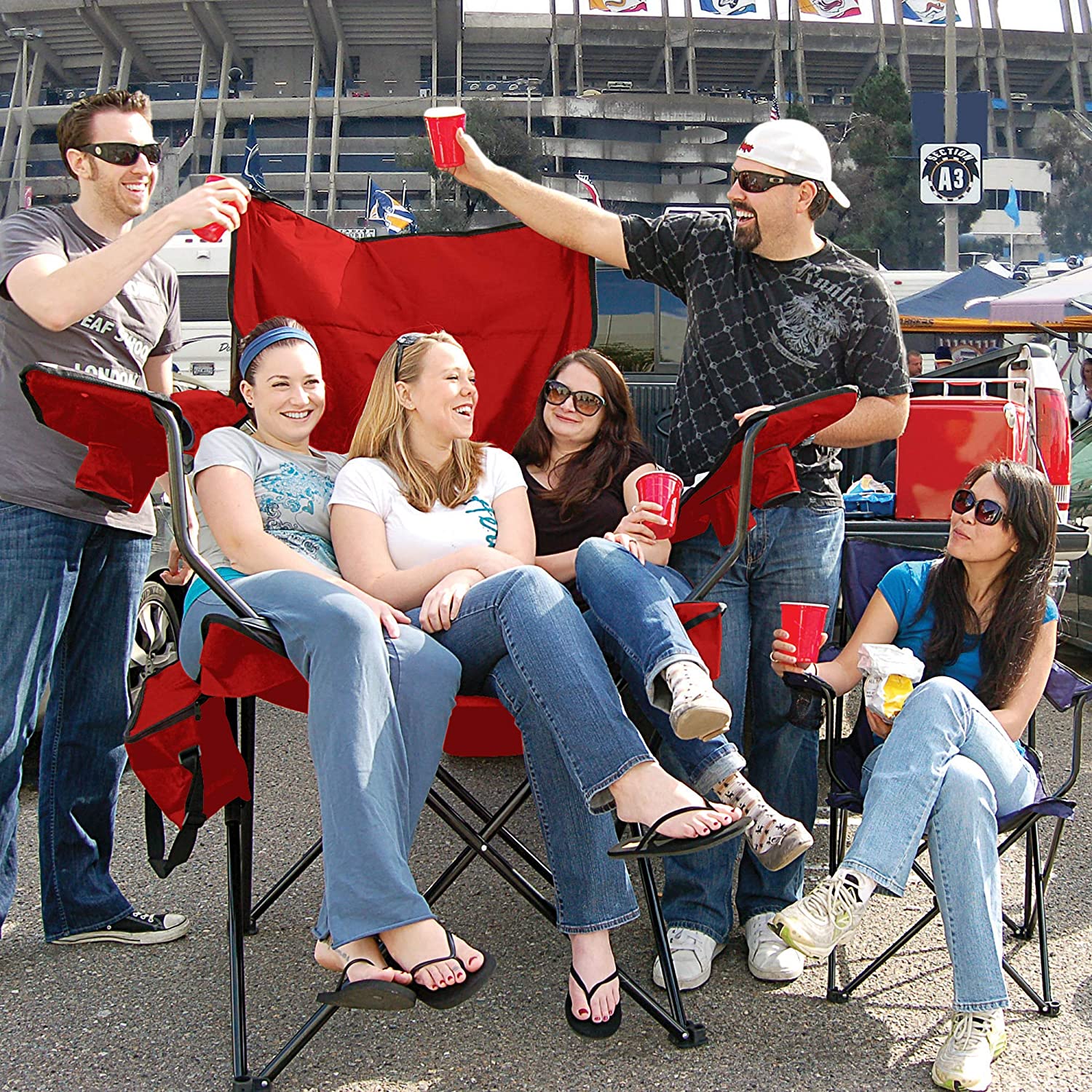 This Giant Folding Chair Has 6 Cup Holders, Is The Perfect Party Chair