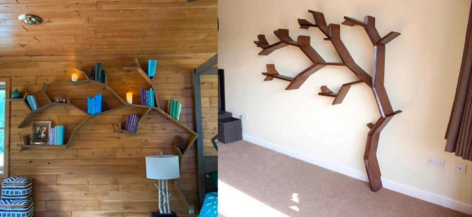 Giant Wooden Tree Shaped Bookshelf