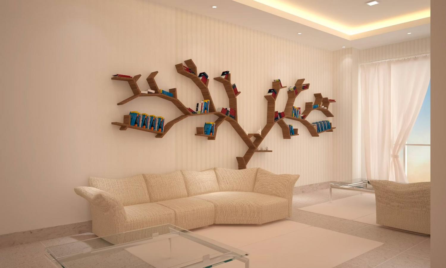 Giant Wooden Tree Shaped Bookshelf