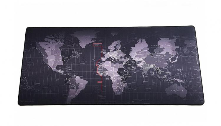 Giant Black World Map Mouse Pad - Huge World Map Mouse Pad For World Domination - Evil Villain Mouse Pad