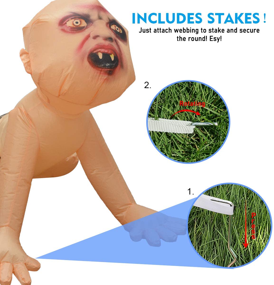 Giant Zombie Baby Halloween Decoration