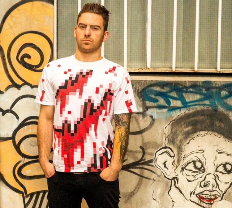 8-Bit Pixelated Bloody Zombie T-Shirt