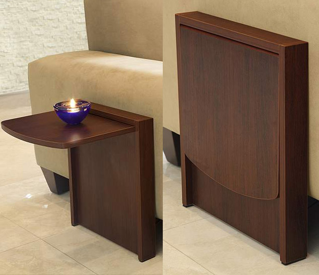 Tuc-Away Side Table Flips Up When You Need It