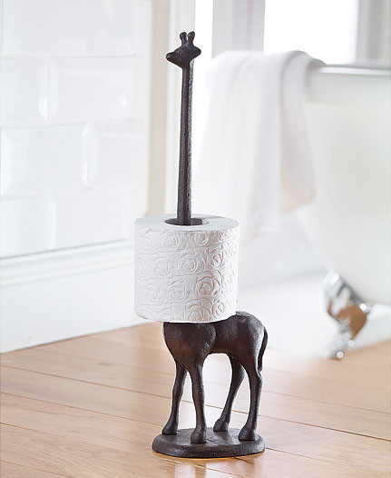 Paper Towel Holder or Free Standing Toilet Paper Holder- Cast Iron Giraffe  Paper Holder - Versatile and Decorative Bathroom Toilet Paper Holder or