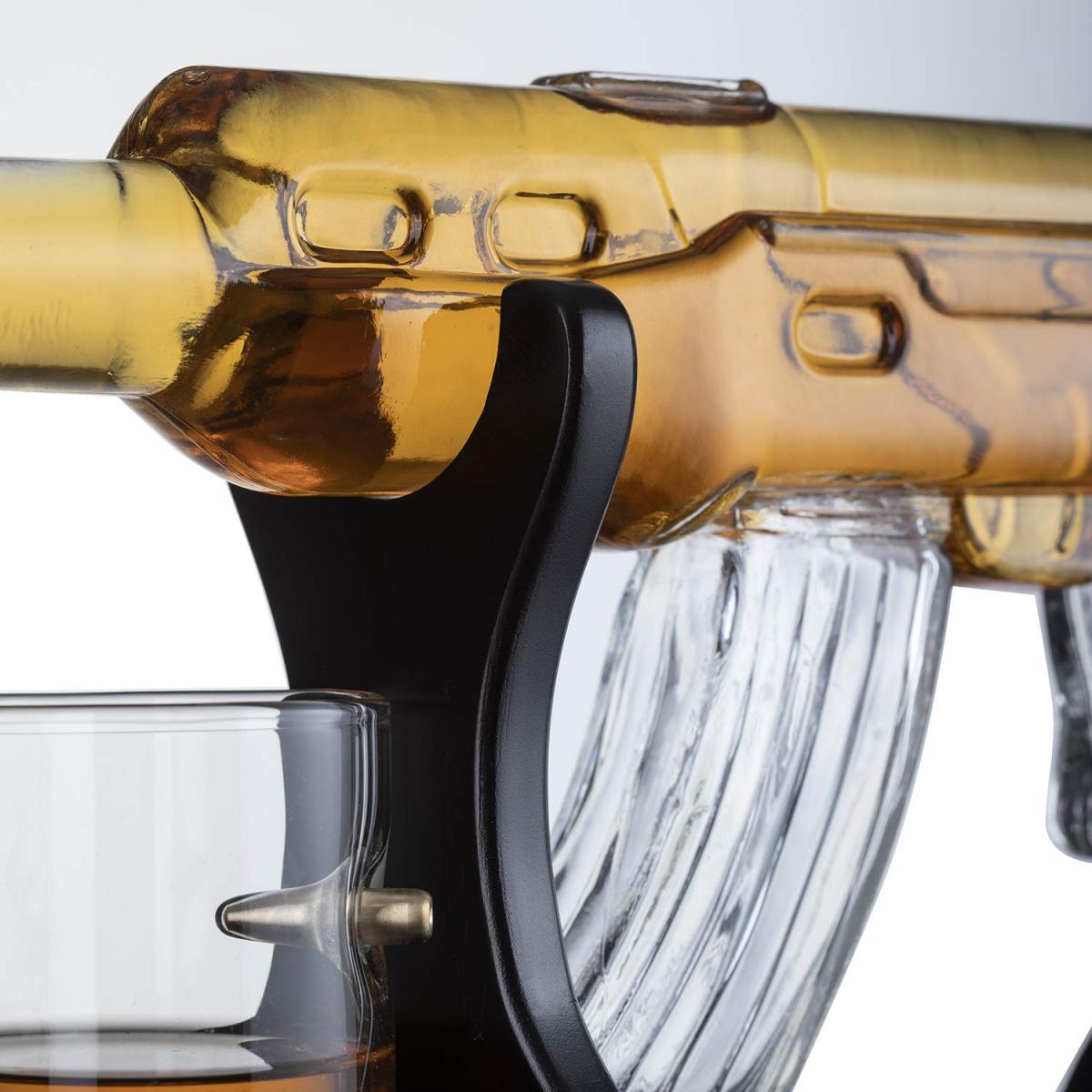 Glass AR-15 Rifle Decanter - Classy M16 Gun Whiskey Decanter For Home Bar