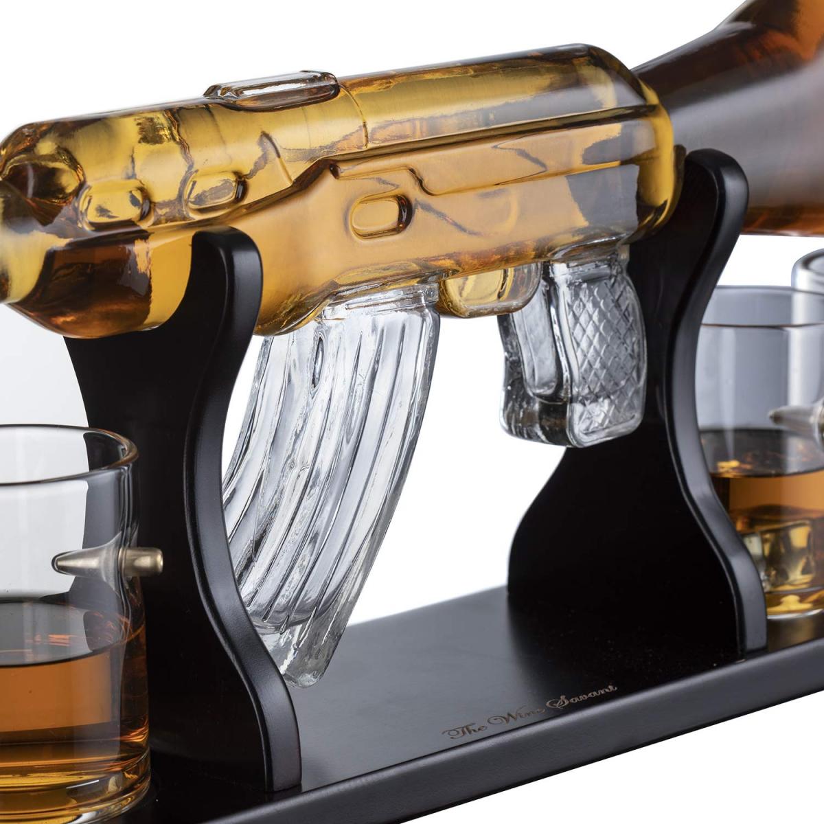 glass rifle decanter