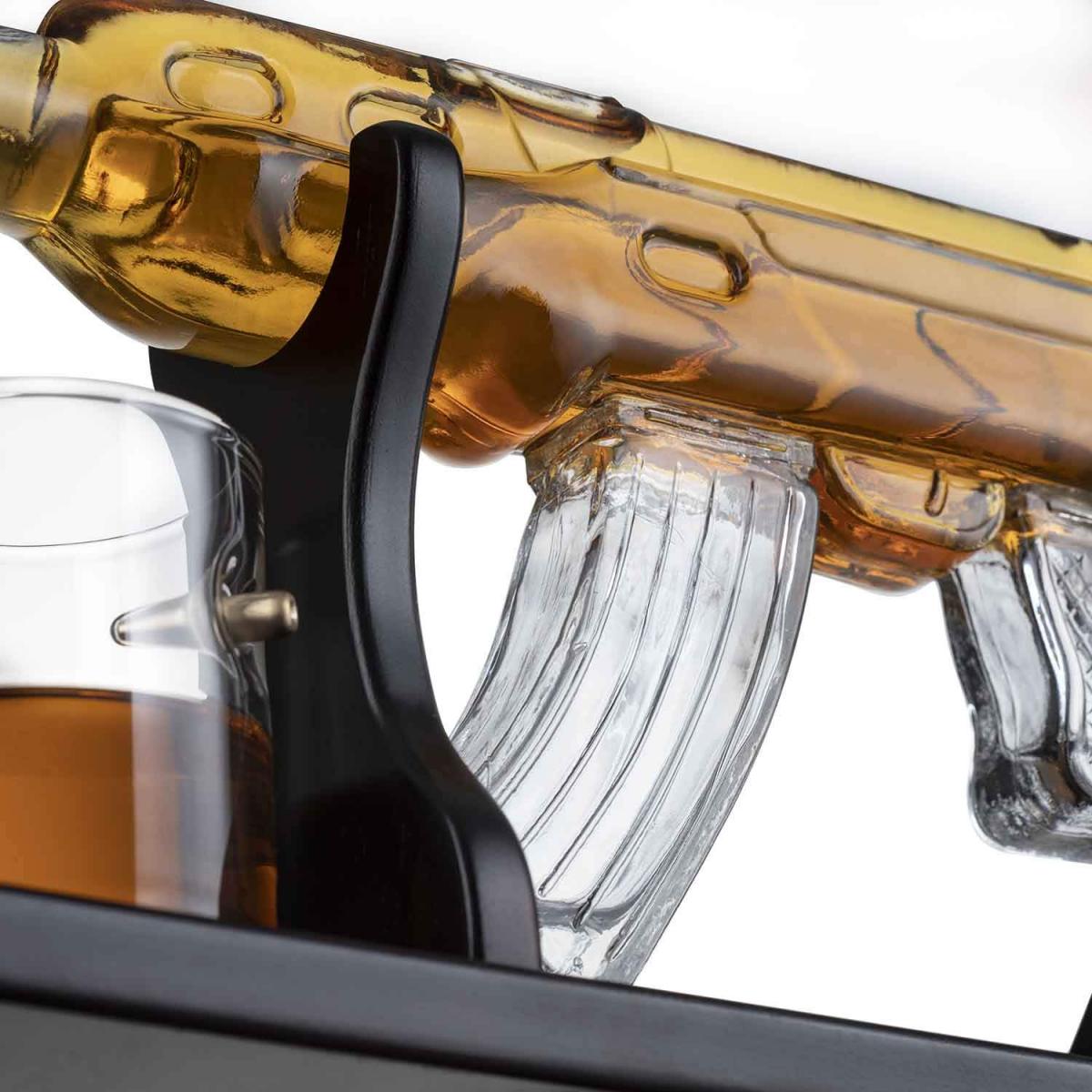 AK-47 Gun Whiskey Decanter Set with 4 Bullet Glasses