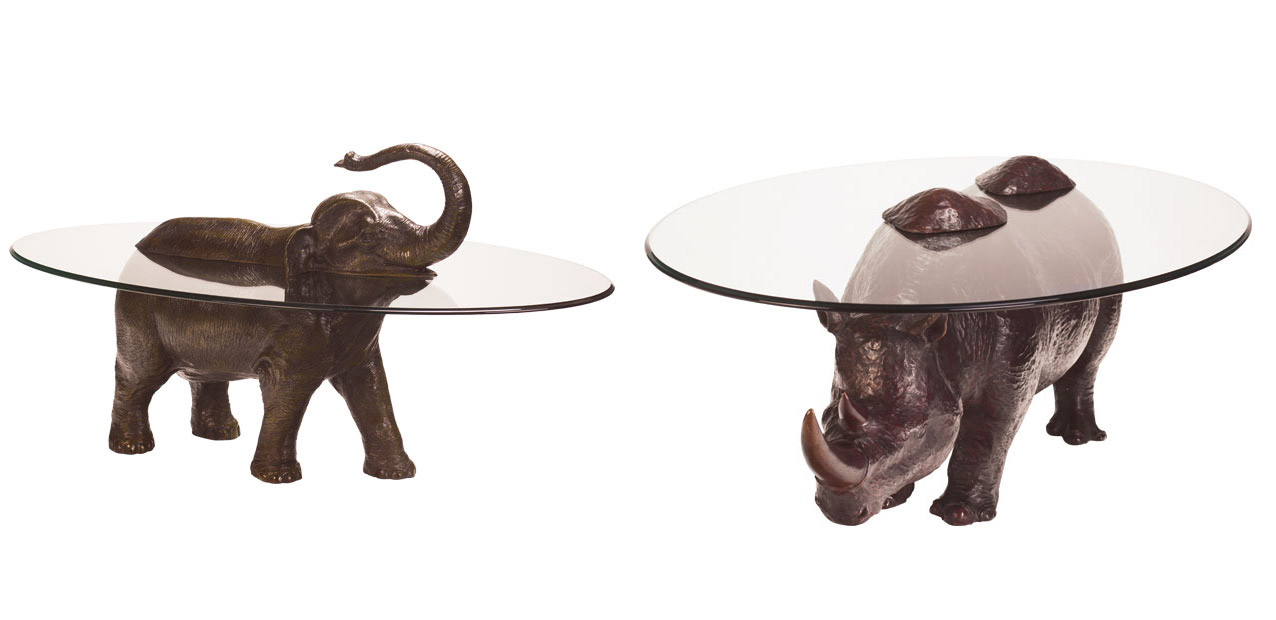  Glass Elephant Table - Glass Rhino Table