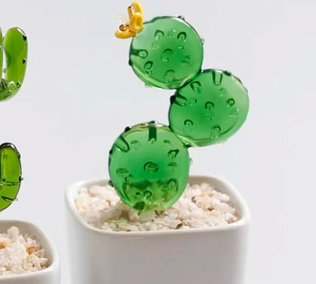 Glass Potted Plants - Tiny glass succulents