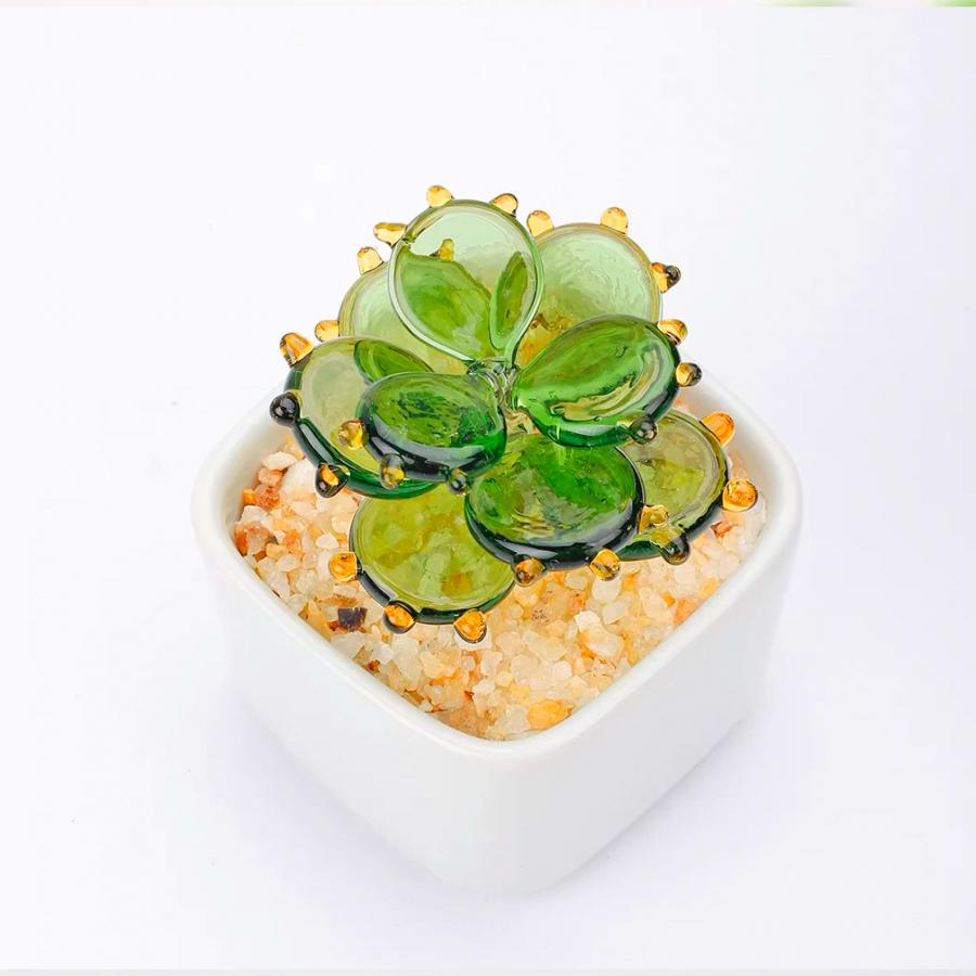 Glass Potted Plants - Tiny glass succulents