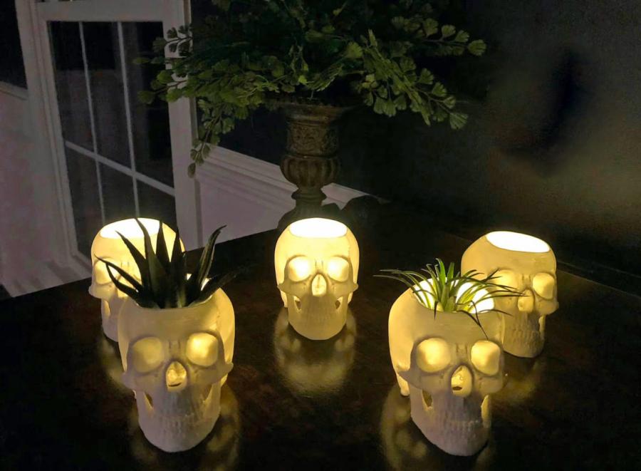 Glow In The Dark Flower Pots, Solar LED Planters