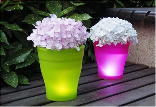 lighted flower pots and planters